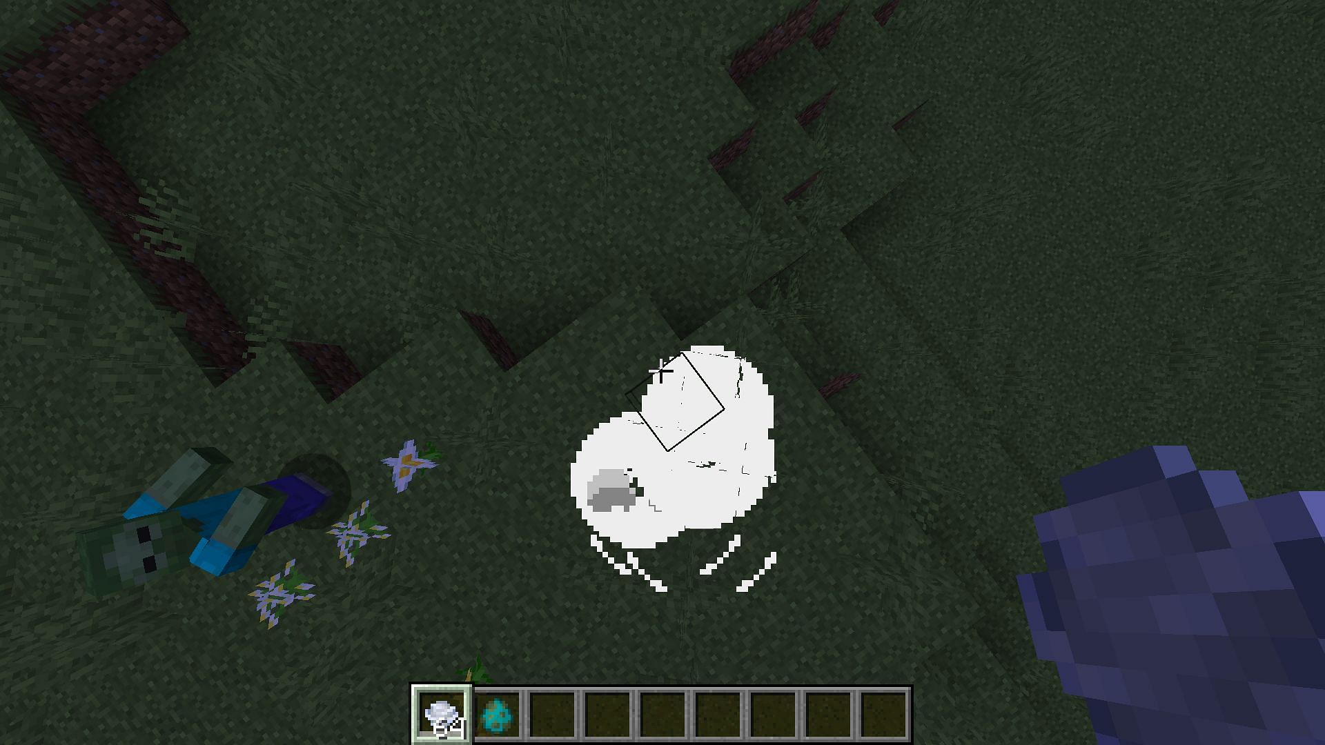 Players can launch themselves using wind charges in the Minecraft 1.21 update (Image via Mojang Studios)